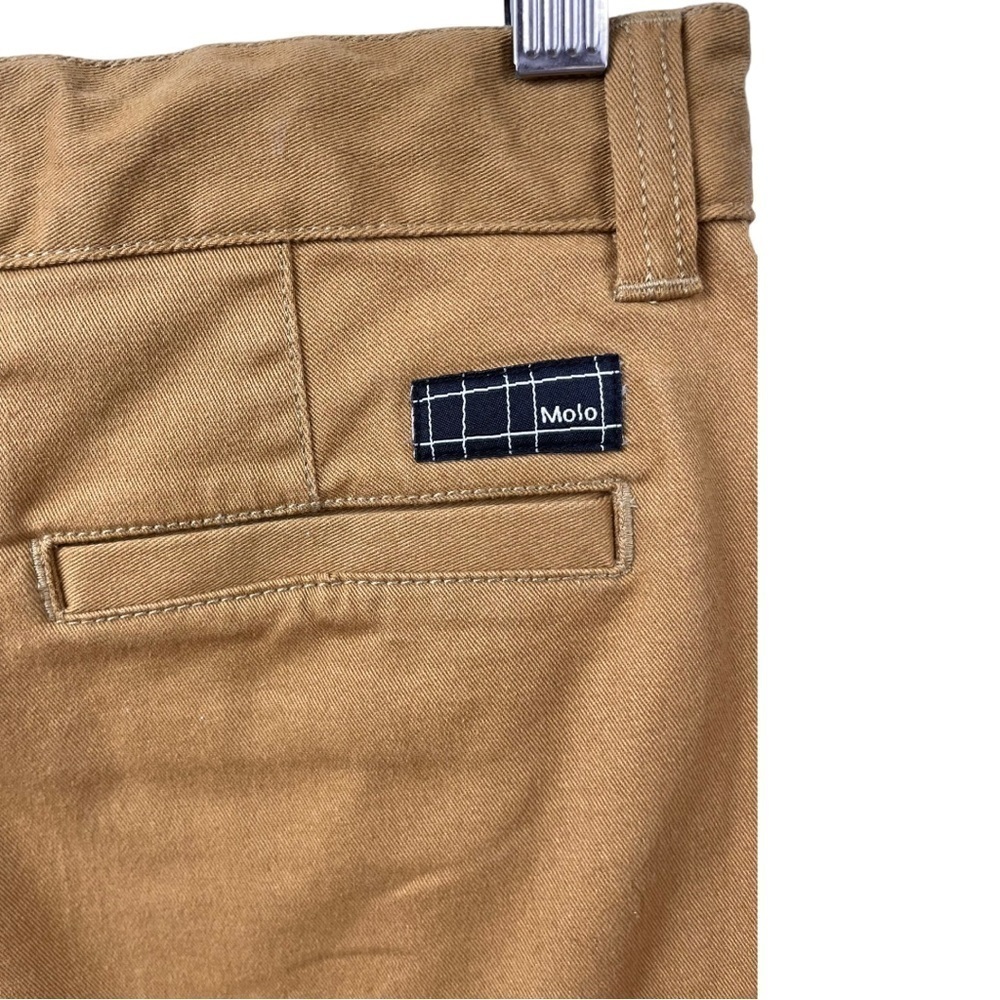 Molo Ace Logo Patch Trousers 100% Cotton Twill in Camel Brown Size 10Y/ 140cm - Picture 6 of 9